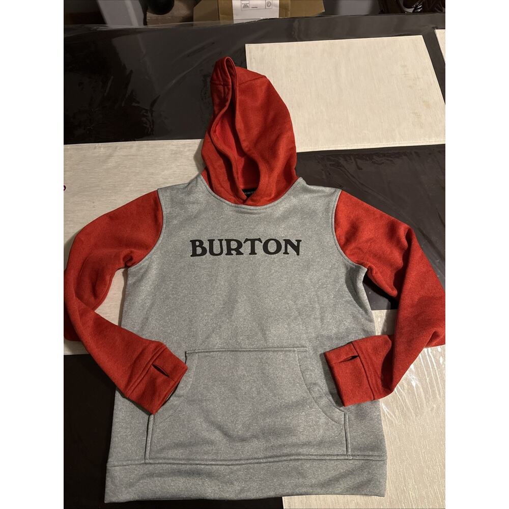 Burton Durable Goods Boys Hoodie Size M Pullover Red Gray